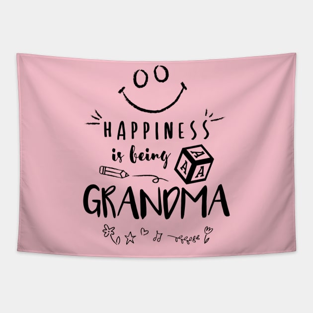 Happiness is being a Grandma Tapestry by Wintrly