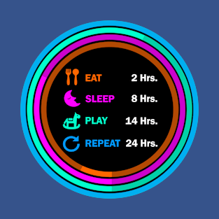 Eat sleep play repeat t shirt. T-Shirt