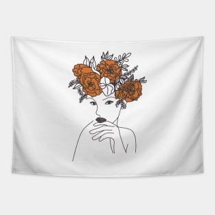 Peonies girl Tapestry