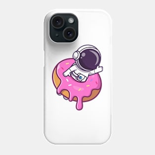 Cute astronaut in a huge donut Phone Case