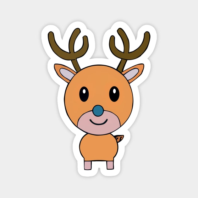 Cute brown deer Magnet by egul