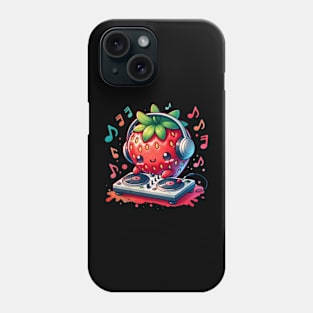 Watercolor Strawberry DJ Phone Case