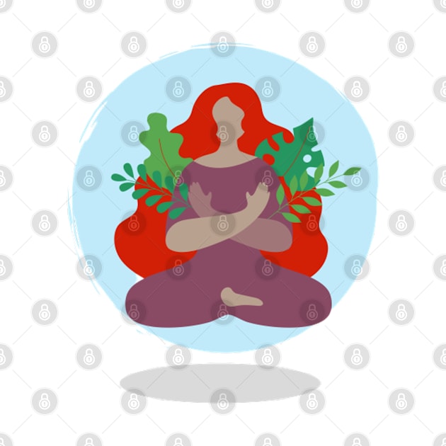 Floating Woman in Yoga Pose by Tiny Monarch Designs JA