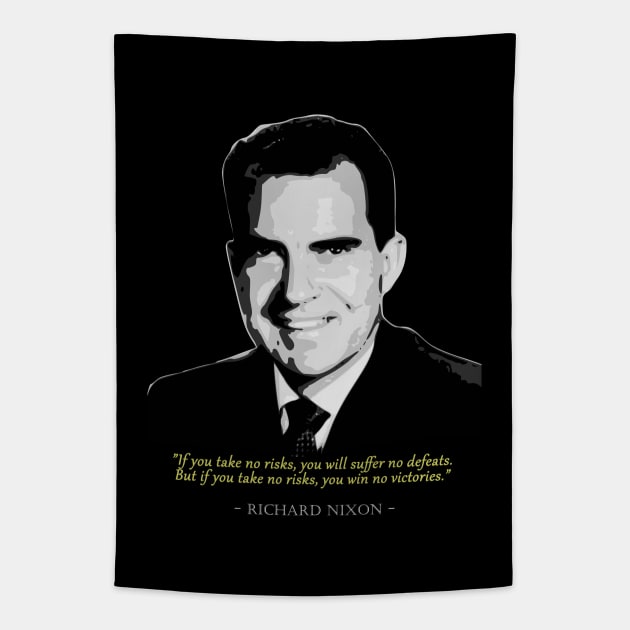 Richard Nixon Quote Tapestry by Nerd_art