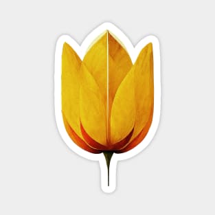 Tulipe Jaune Retro Minimalist Magnet