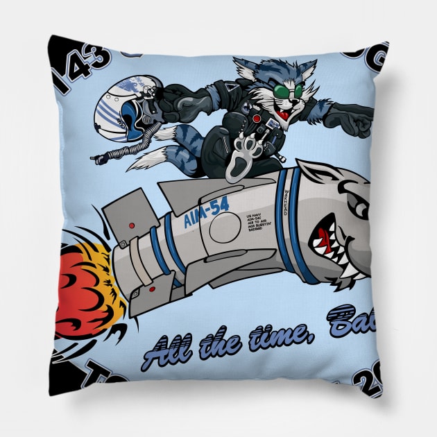 VF-143 Pukin' Dogs Nose Art Variation Pillow by MBK