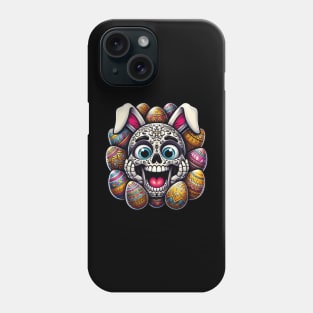 Sugar Skull Easter Bunny Surrounded By Eggs Phone Case