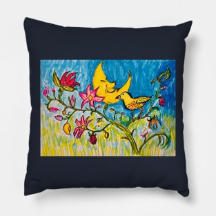 Bird Flower Pillow