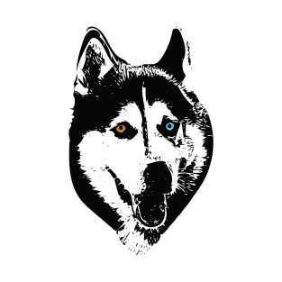 Siberian Husky Face Design T-Shirt