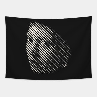 Girl with Pearl Earring in Diagonal Stripes Anamorphic Pop Art Tapestry