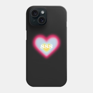 888 angel number heart aura colorful aesthetic Phone Case