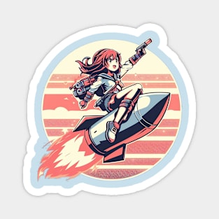 Rocket Pistol Girl Magnet