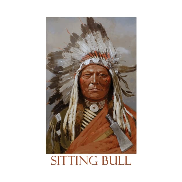 Portrait of Sitting Bull (1899) - Western Art by Henry Farny by Naves