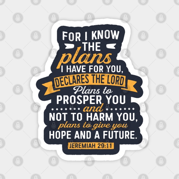 Jeremiah 29:11 Bible Verse Christian Magnet by Dailygrind