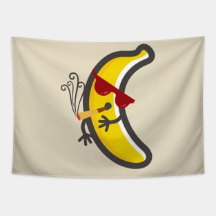 Cute banana smoking Tapestry