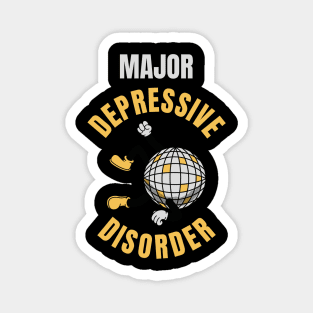 Major Depressive Disorder -Yellow  Retro Disco Ball Magnet