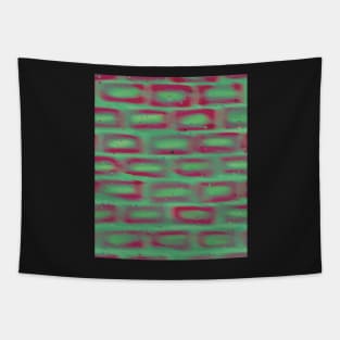 Trippy Glitched Brick Wall Pattern Tapestry