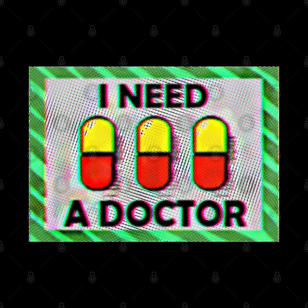 I NEED A DOCTOR FULL DOTS MOOD OPAL RETRO VAPORWAVE JACK STAUBER BASED by Crimson M Letter Store