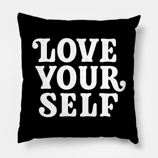 Love Your Self (white) Pillow by bjornberglund