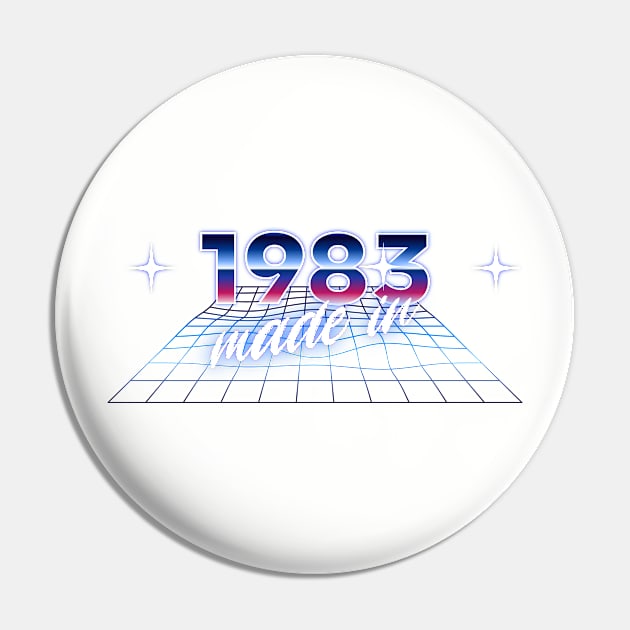 Made in 1983 retro vintage style Pin by DottySells