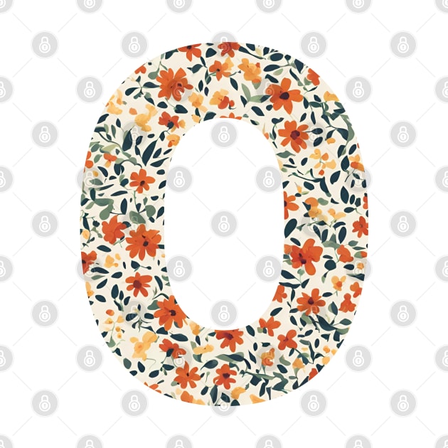 A vintage flower pattern filling the letter o by Studio468