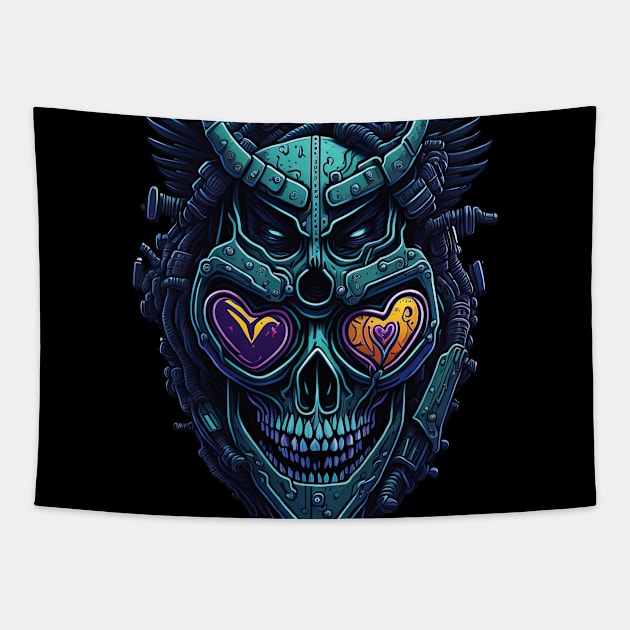 Cyborg Hearts Tapestry by Houerd