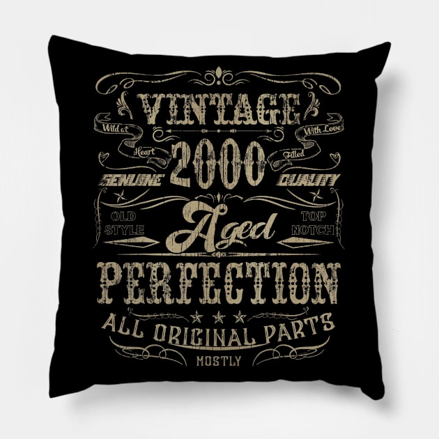 Classic 20th birthday gift Design for men women Vintage 2000 Pillow by teudasfemales