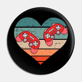 Video-game Controller Heart Valentines Day Cool Gaming Gamer Pin