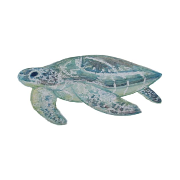 Watercolor Swimming Sea Turtle by WarriorWoman