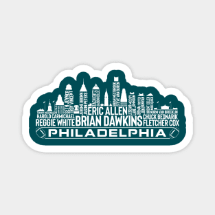 Philadelphia Football Team All Time Legends, Philadelphia City Skyline Magnet