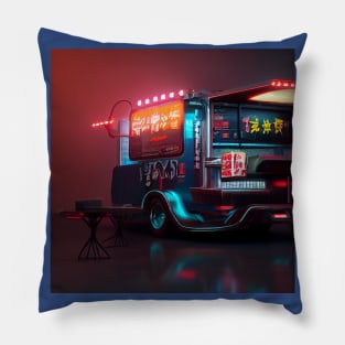 Cyberpunk Tokyo Ramen Food Truck Pillow