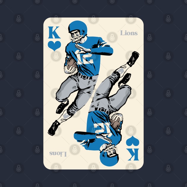 Detroit Lions King of Hearts by Rad Love