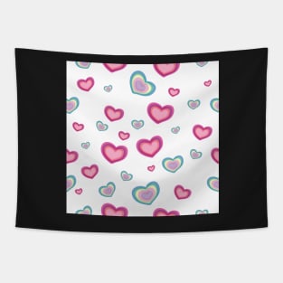 Pastel Hearts Pattern. Unicorn Pink hearts Tapestry