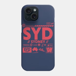 Vintage Sydney SYD Airport Code Travel Day Retro Travel Tag Australia Phone Case