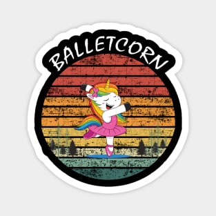 Retro Balletcorn Ballerina Ballet Dance Lover Unicorn Girl Magnet