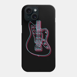 3D Offset Style Electric Guitar Body Outline Phone Case