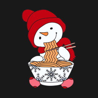 Snowman Eating Noodle T-Shirt