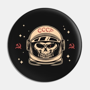 Retro Skeleton Cosmonaut Illustration Pin