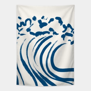 Big Wave Blue Abstract Tapestry