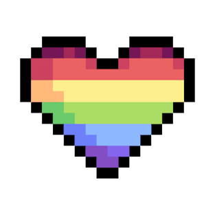 Pixel LGBT Pride Heart T-Shirt