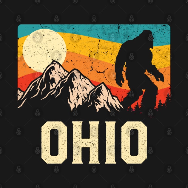 Ohio Bigfoot Sasquatch Mountains Retro Hiking by TheBeardComic