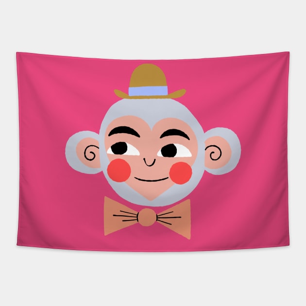 Dapper Monkey Tapestry by Rebelform