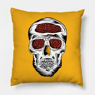 Skull maze Pillow