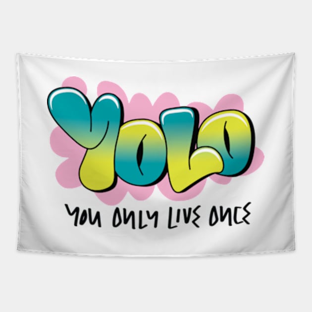 YOLO Tapestry by lightsdsgn