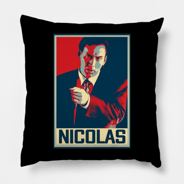 Face Off With Nicolas Cage Transformative Characters In Frames Pillow by Silly Picture