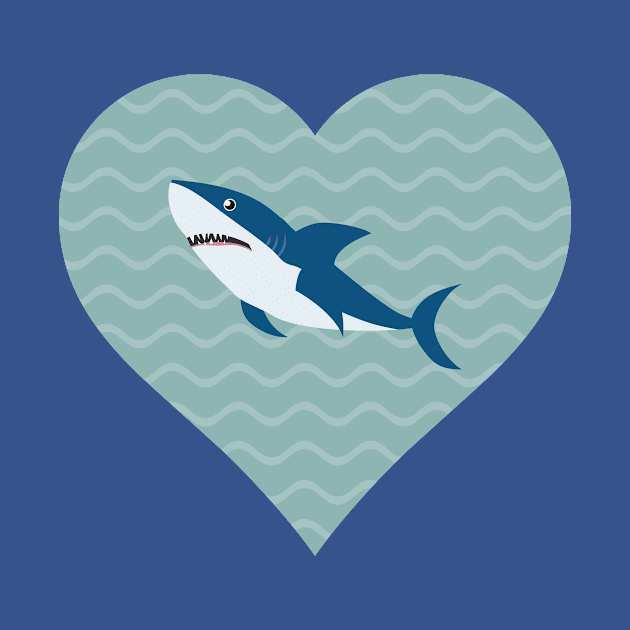 I Love Sharks Water Heart by 4Craig