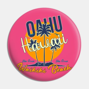 Oahu Hawaii Waikiki Beach Pin