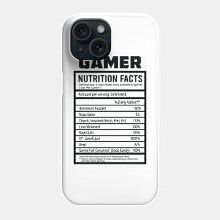 Gamer Nutrition Facts Phone Case