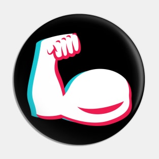 TikTok muscles emoji smiley White Pin