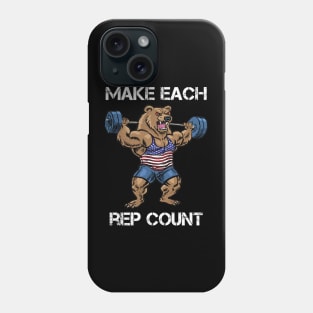 Funny Weight Lifting Make Each Rep Count Workout Phone Case